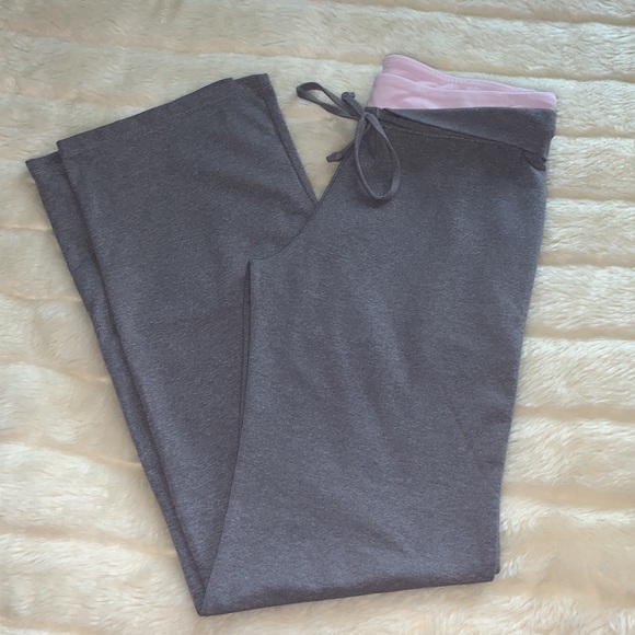 Tuff athletics Y2K grey and pink flare leg yoga Athletic pants M Rare - Picture 1 of 7
